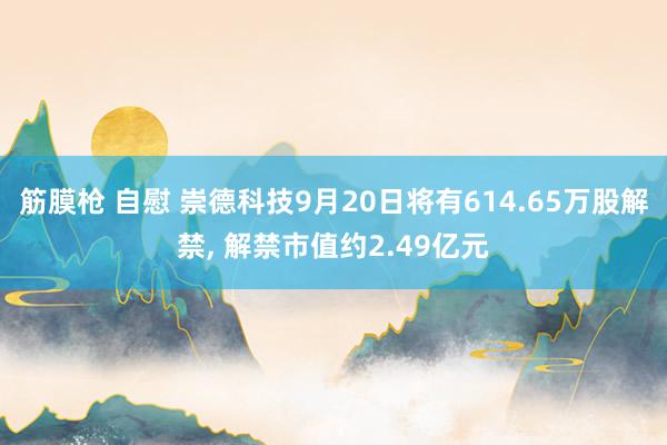 筋膜枪 自慰 崇德科技9月20日将有614.65万股解禁， 解禁市值约2.49亿元