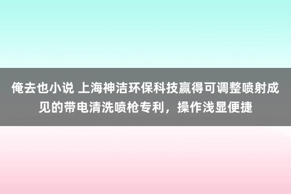 俺去也小说 上海神洁环保科技赢得可调整喷射成见的带电清洗喷枪专利，操作浅显便捷