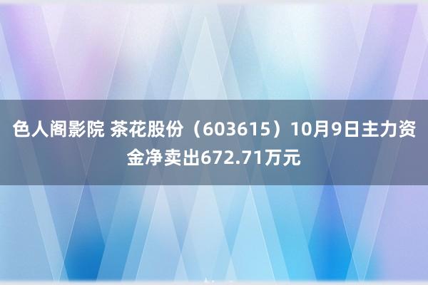 色人阁影院 茶花股份（603615）10月9日主力资金净卖出672.71万元