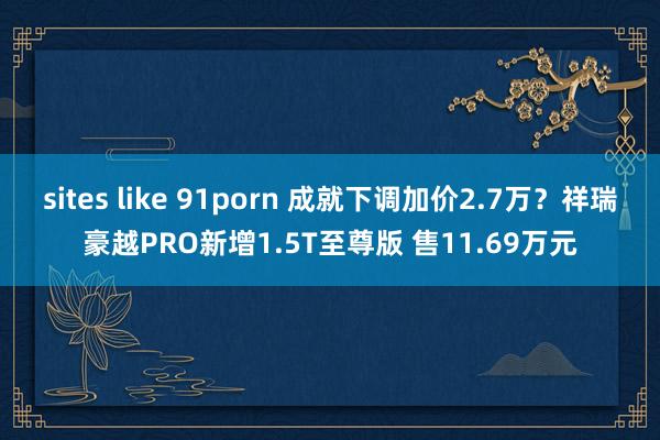 sites like 91porn 成就下调加价2.7万？祥瑞豪越PRO新增1.5T至尊版 售11.69万元