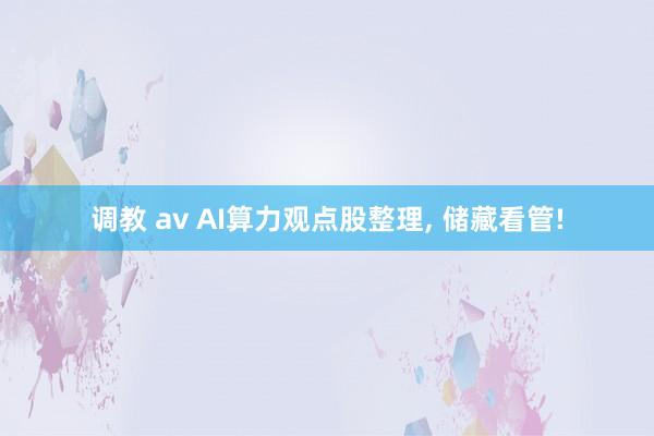 调教 av AI算力观点股整理， 储藏看管!