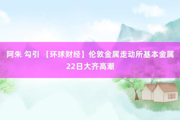 阿朱 勾引 【环球财经】伦敦金属走动所基本金属22日大齐高潮