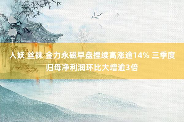 人妖 丝袜 金力永磁早盘捏续高涨逾14% 三季度归母净利润环比大增逾3倍