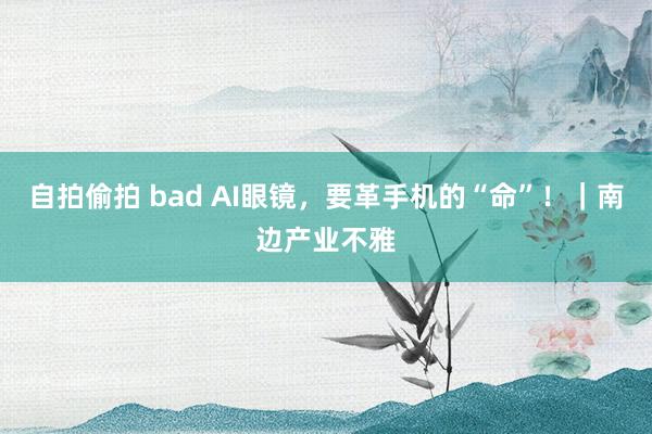 自拍偷拍 bad AI眼镜，要革手机的“命”！｜南边产业不雅