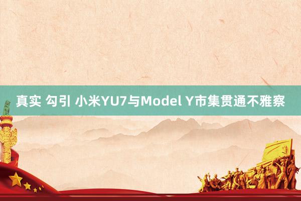 真实 勾引 小米YU7与Model Y市集贯通不雅察