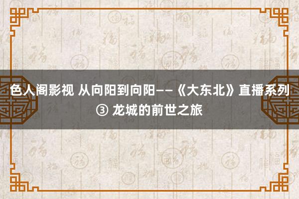 色人阁影视 从向阳到向阳——《大东北》直播系列③ 龙城的前世之旅